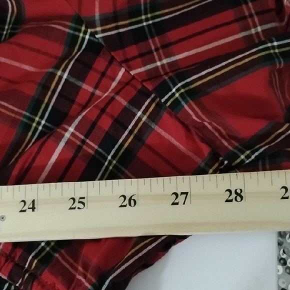 NWT Old Navy Red V Neck Plaid Preppy  Casual Peasant Style Top - Picture 10 of 10